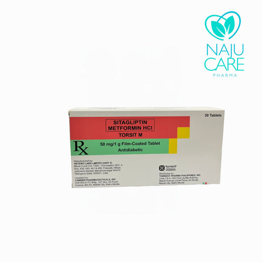 SITAGLIPTIN METFORMIN HCI 50MG/1GRAM FILM-COATED TABLET (TORSIT M)
