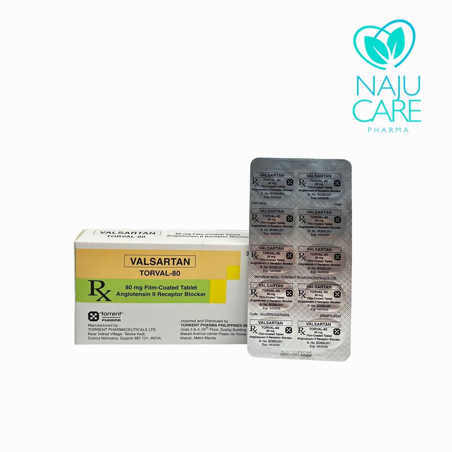 VALSARTAN 80MG FIL-COATED TABLET (TORVAL-80) 30 TABLETS