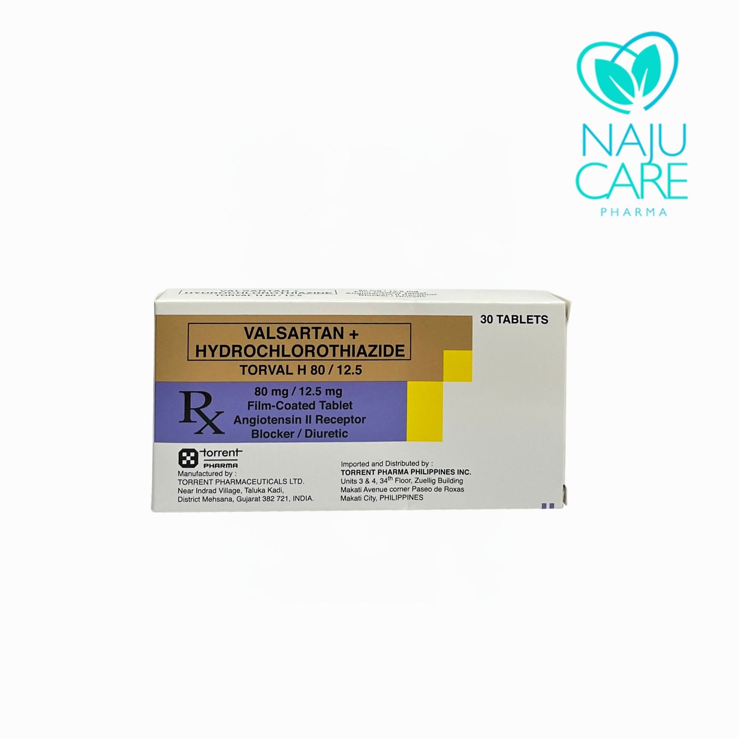 VALSARTAN + HYDROCHLOROTHIAZIDE 80MG/12.5 MG FIM-COATED TABLET (TORVAL H 80/12.5) 30 TABLETS