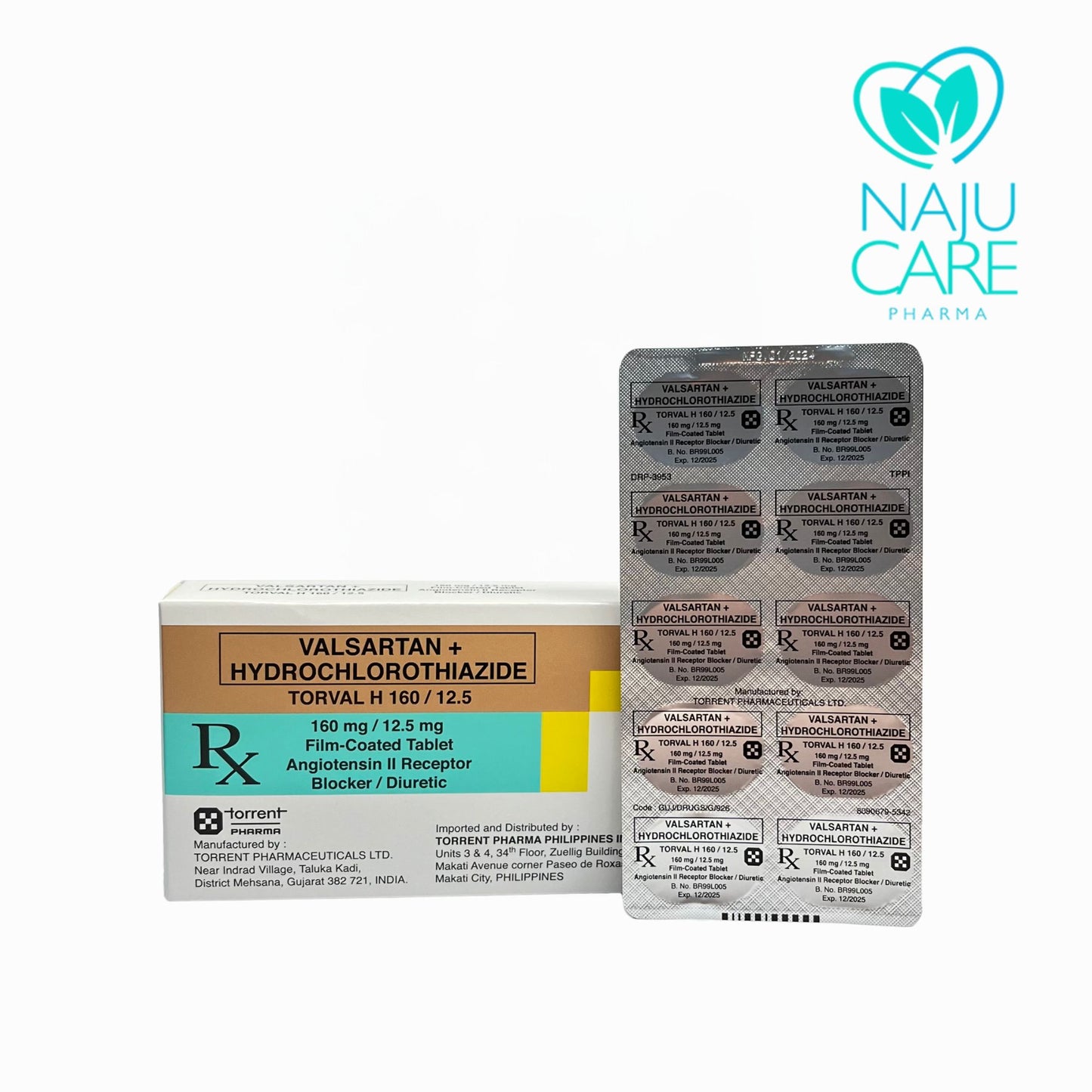 VALSARTAN + HYDROCHLOROTHIAZIDE 160MG/12.5 MG FIM-COATED TABLET (TORVAL H 160/12.5) 30 TABLETS
