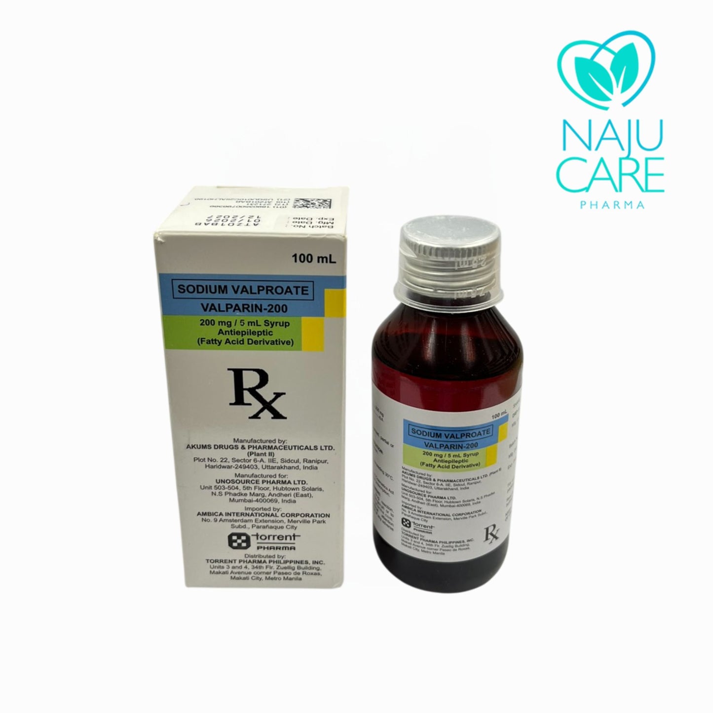 SODIUM VALPROATE 200MG/5ML SYRUP (VALPARIN-200) 100ML