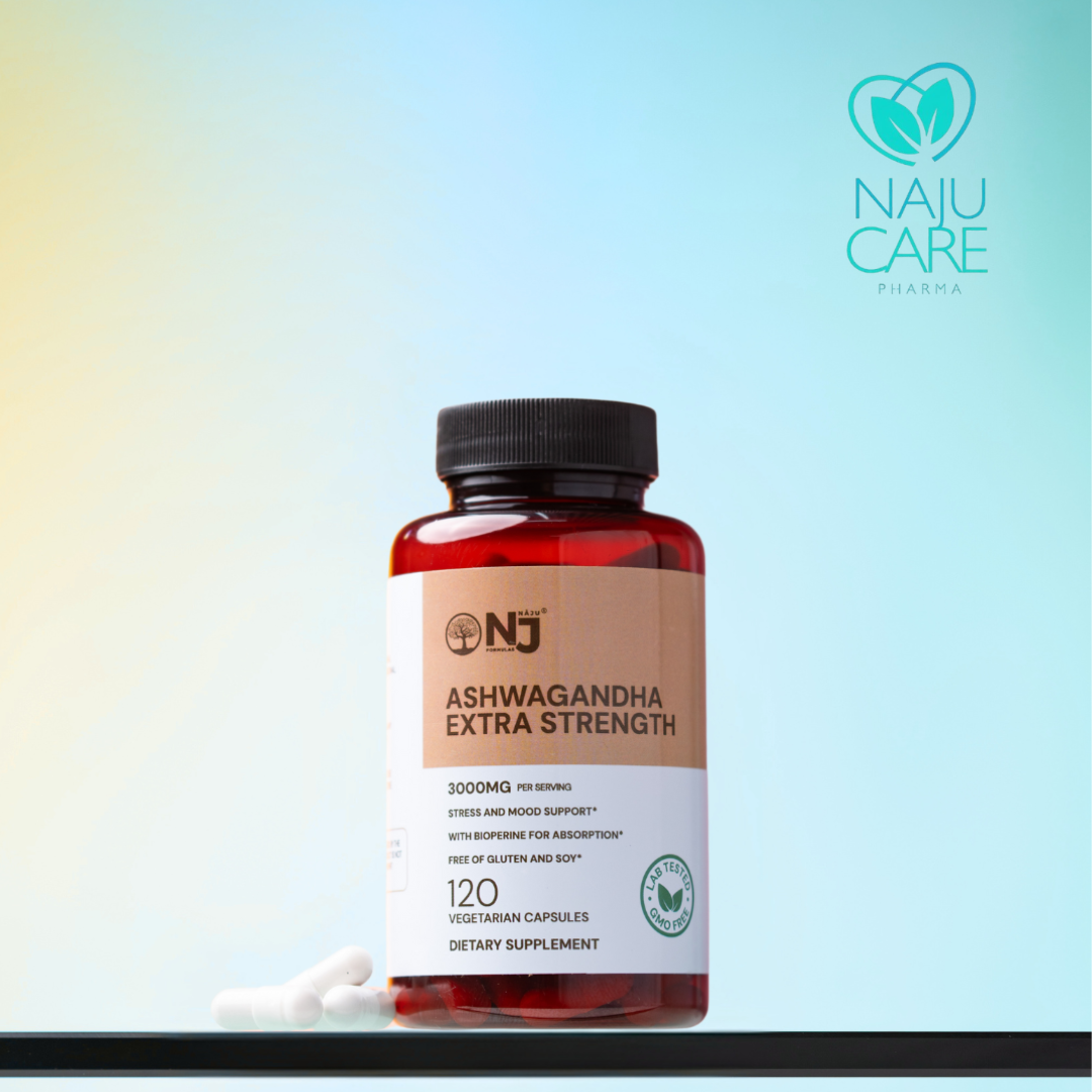 NAJU Ashwagandha Extra Strength – Natural Adaptogen Blend with BioPerine