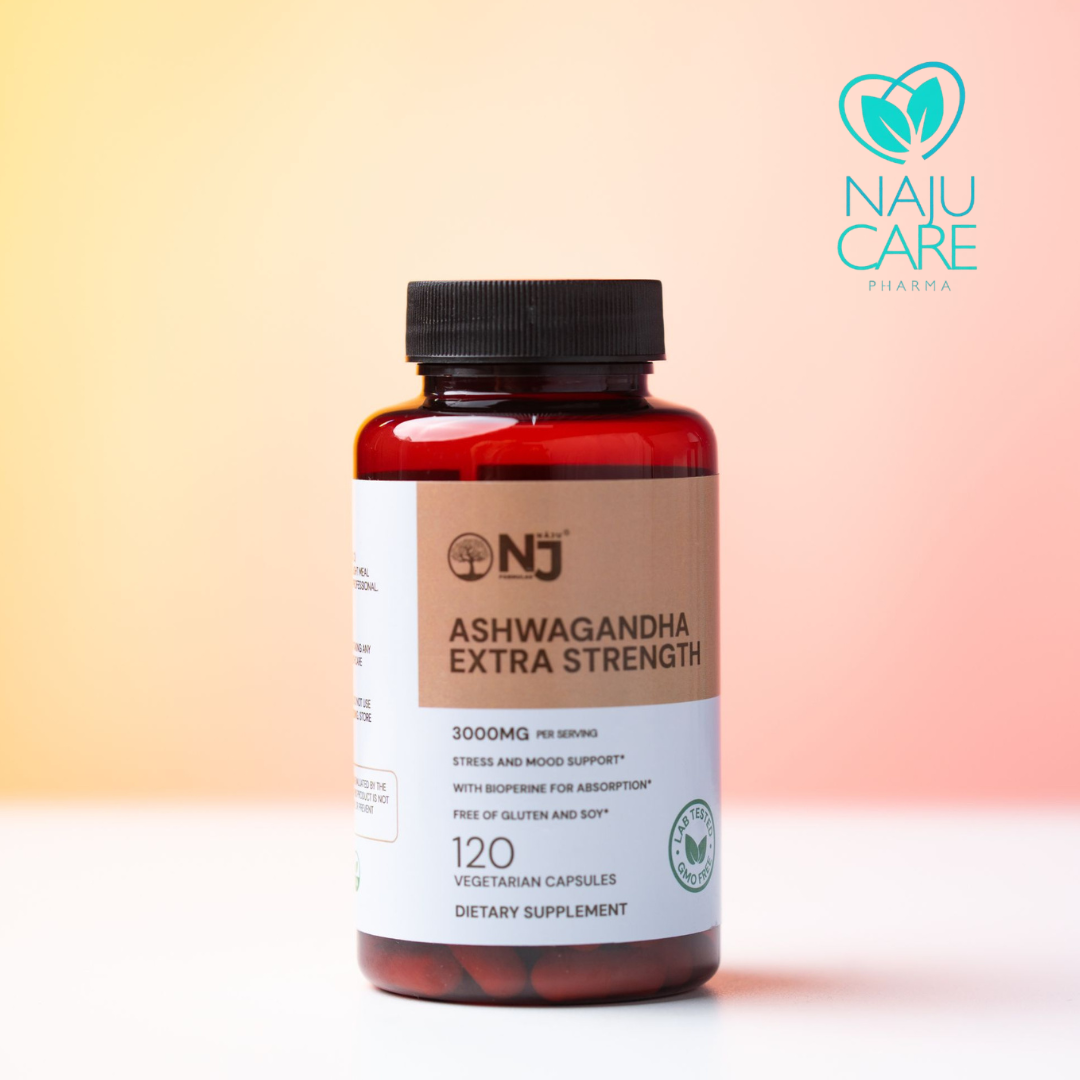 NAJU Ashwagandha Extra Strength – Natural Adaptogen Blend with BioPerine