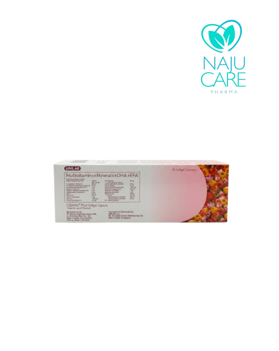 Multivitamins + Minerals + DHA + EPA (OBIMIN PLUS) 30's/Box