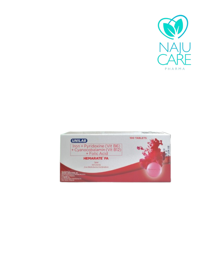 Iron+Vitamin B Complex+Folic acid tablet (HEMARATE FA) 100's/Box