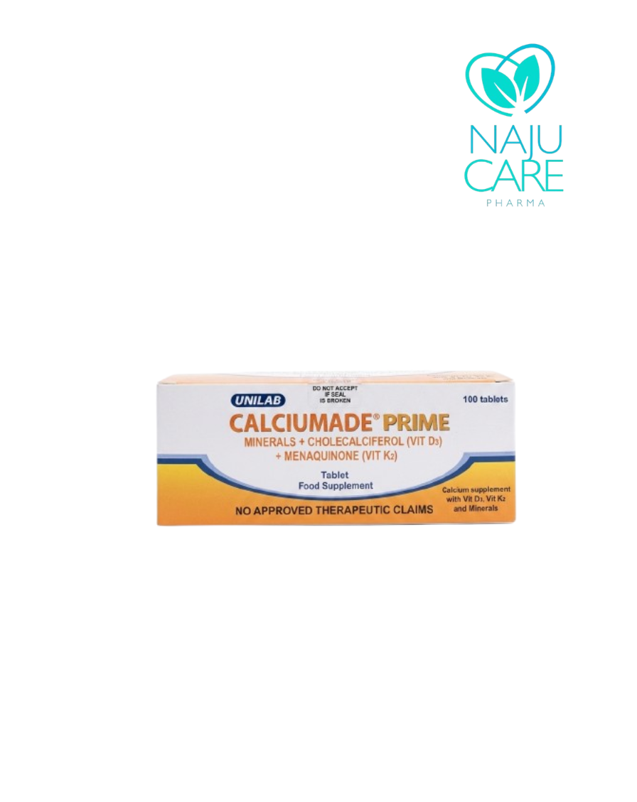Minerals + Cholecalciferol (Vitamin D3) + Menaquinone (Vitamin K2) (CALCIUMADE PRIME) 100'S/Box