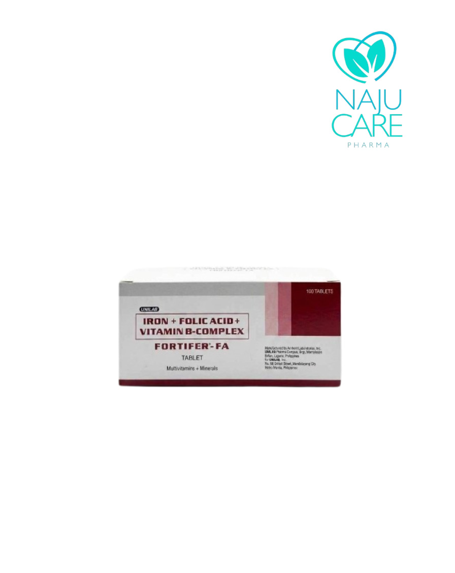 IRON+VITAMIN B COMPLEX+FOLIC ACID Tablet (FORTIFER-FA) 100's/Box