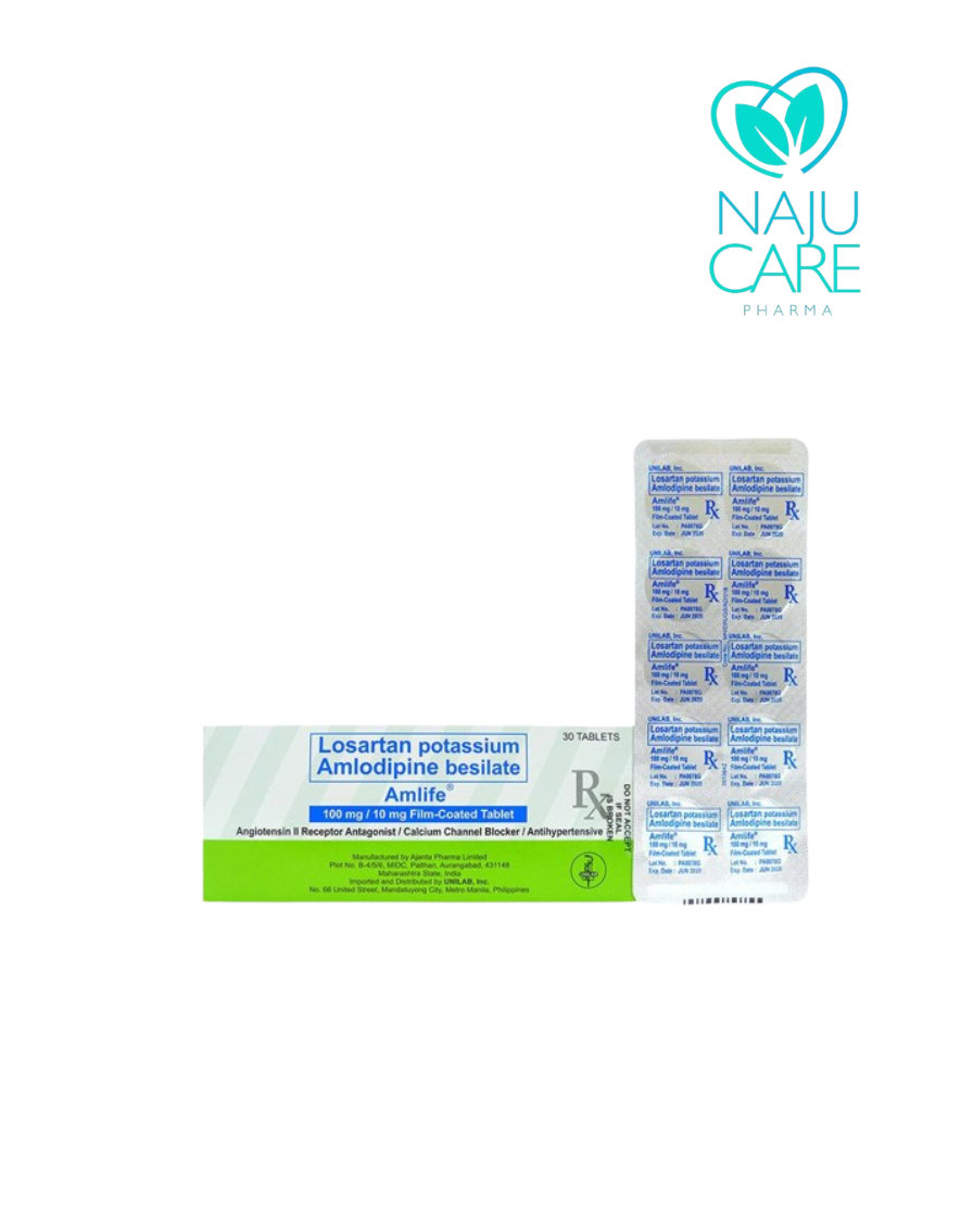 LOSARTAN+AMLODIPINE 100mg/10mg Tablet (AMLIFE) 30'S/Box