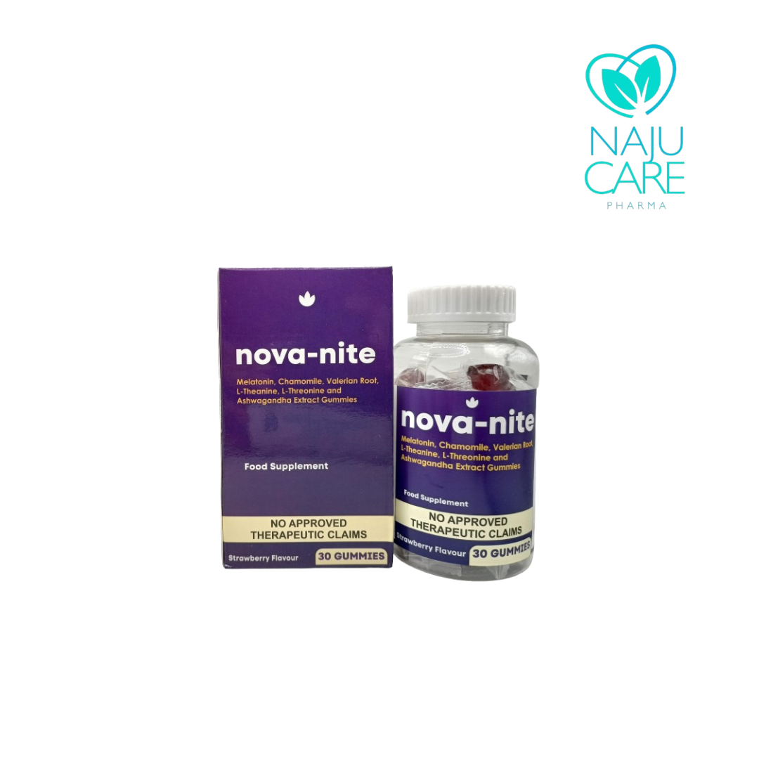 MELATONIN,CHAMOMILE,VALERIAN ROOT, L-THEANINE,L-THREONINE AND ASHWAGANDHA EXTRACT GUMMIES (Nova-nite)