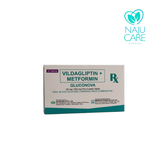 VILDAGLIPTIN + METFORMIN 50mg/500mg Film Coated Tablet (Gluconova)
