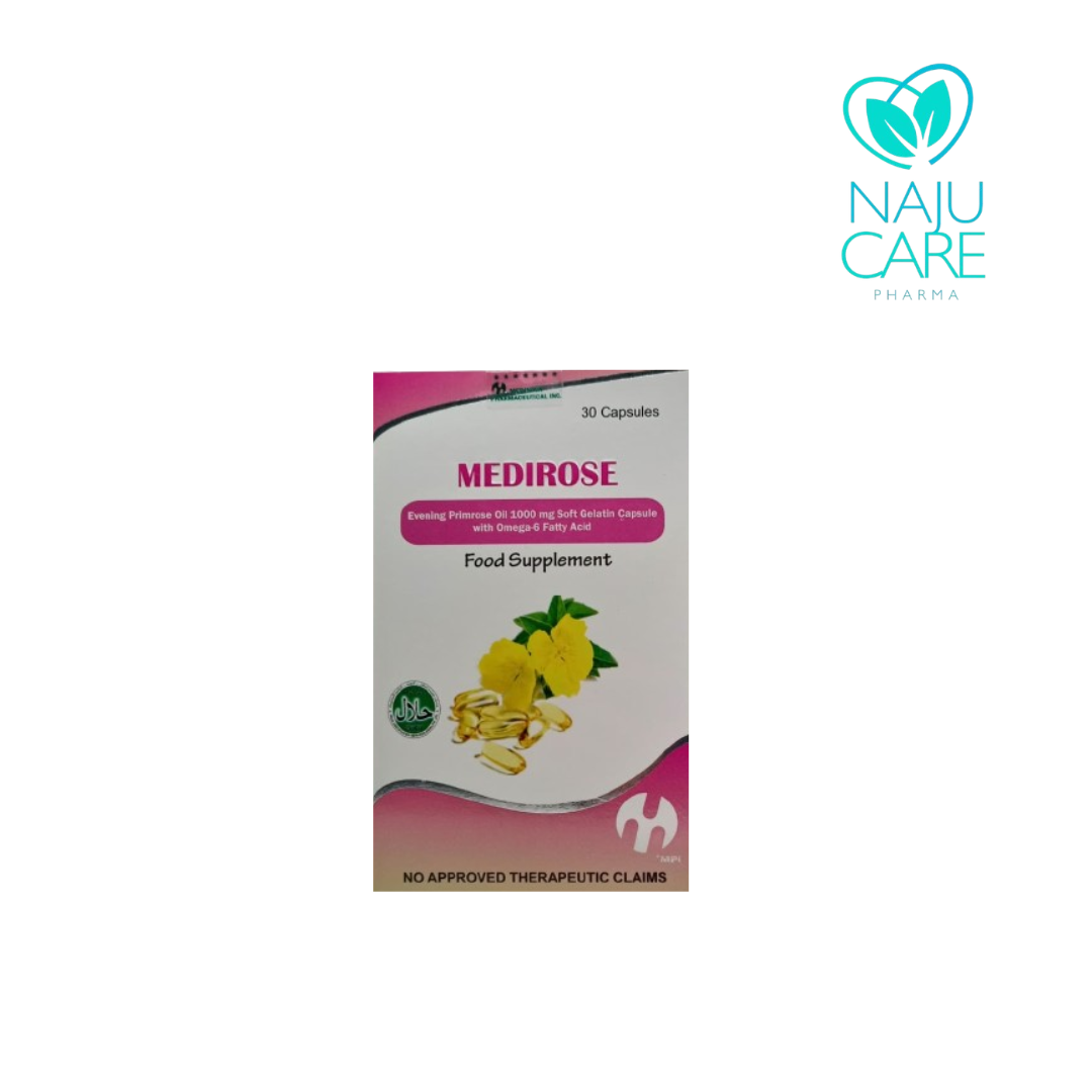 EVENING PRIMEROSE OIL 1000mg Soft Gelatin Capsule (Medirose)