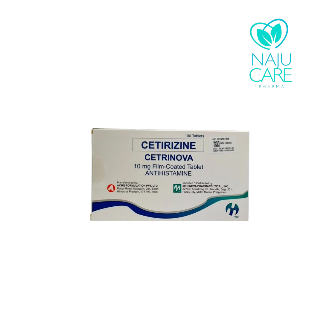 CETIRIZINE 10mg Film Coated Tablet (Cetrinova)